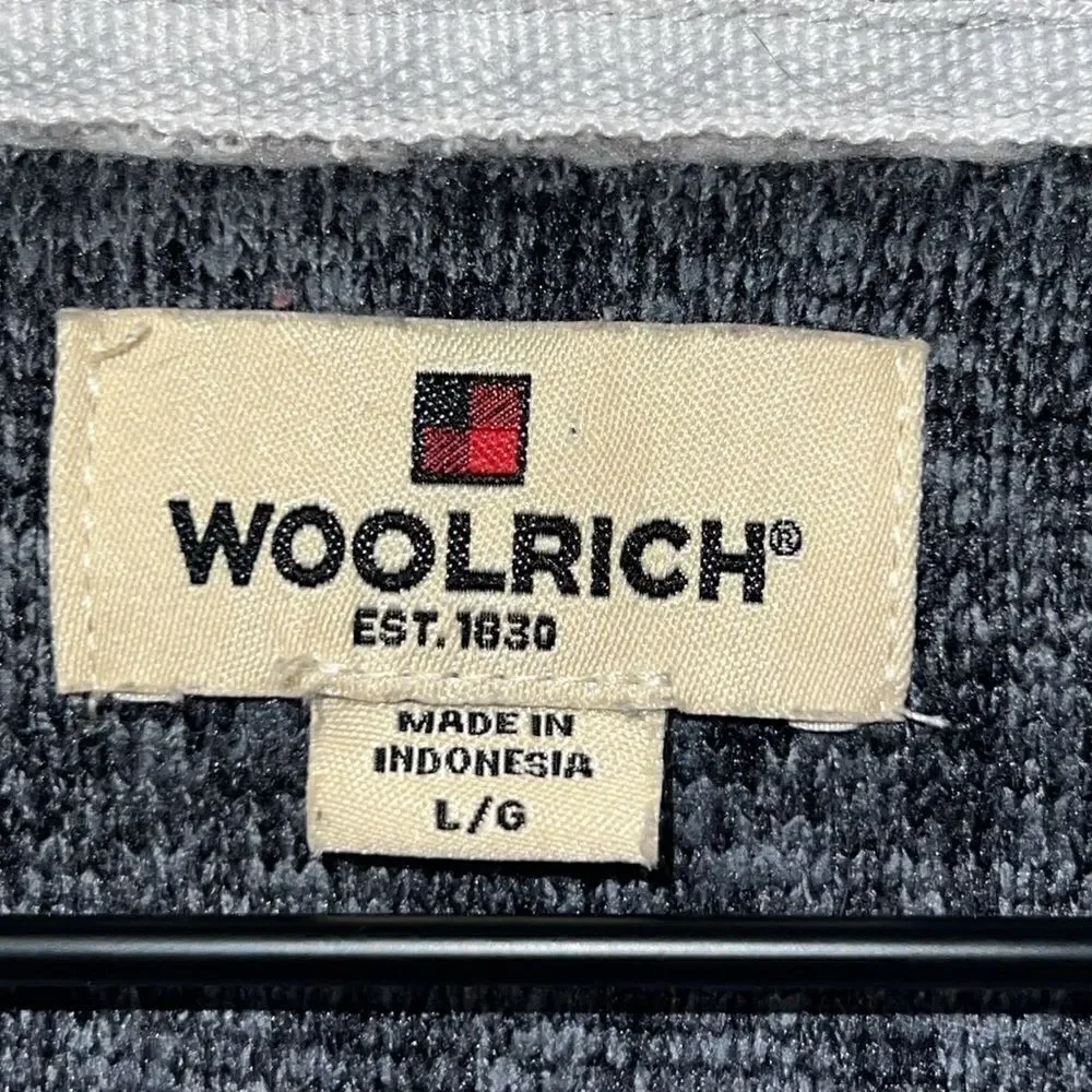 WOOLRICH Heather Gray 1/4 Zip Fleece Pullover Sweater-L